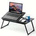 Laptop Desk For Bed Couch, Adjustable Foldable Bed Table With Cup Holder | Breakfast Serving Tray
