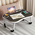 Portable Laptop Desk, With Card Slots And Cup Holders, A Folding Desk. Strong, Stable, Space-Saving, Suitable For Laptop Use On Bed, Simple Dining, Painting, Design, Etc.