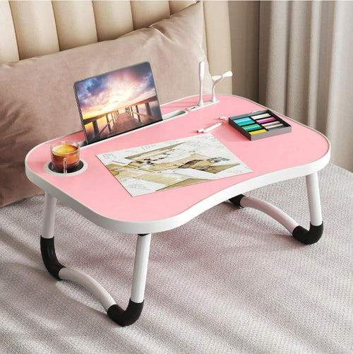 Portable Laptop Desk, With Card Slots And Cup Holders, A Folding Desk. Strong, Stable, Space-Saving, Suitable For Laptop Use On Bed, Simple Dining, Painting, Design, Etc.